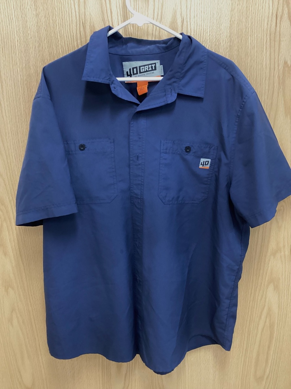 Duluth Trading Co Navy Short-Sleeve Button-Down Work Shirt